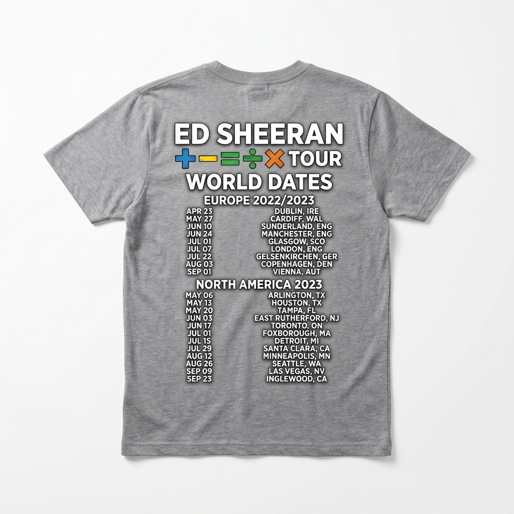 Ed Sheeran Mathematics Tour Grey T-Shirt