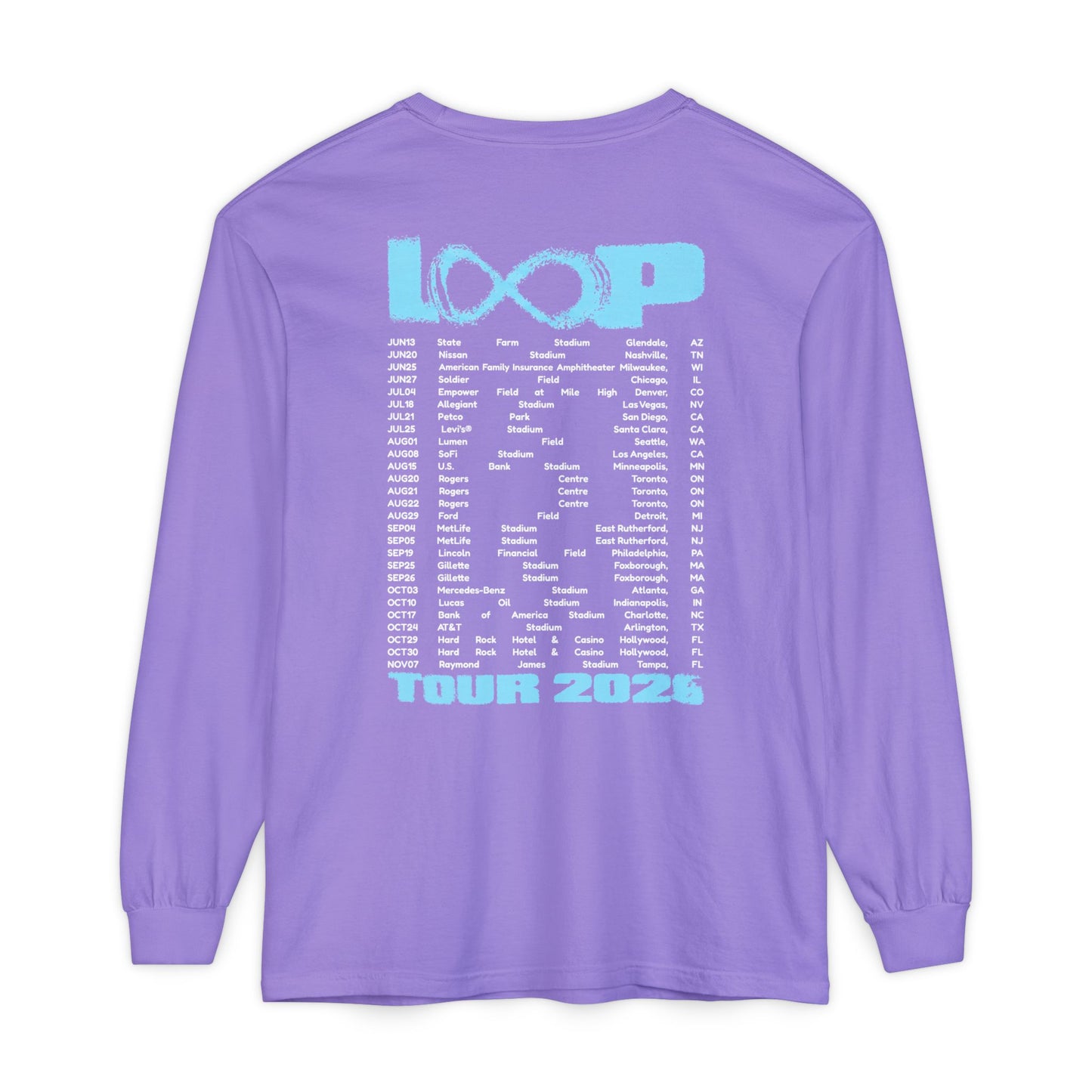 Ed Sheeran Merch - Loop Tour Lavender Long Sleeve