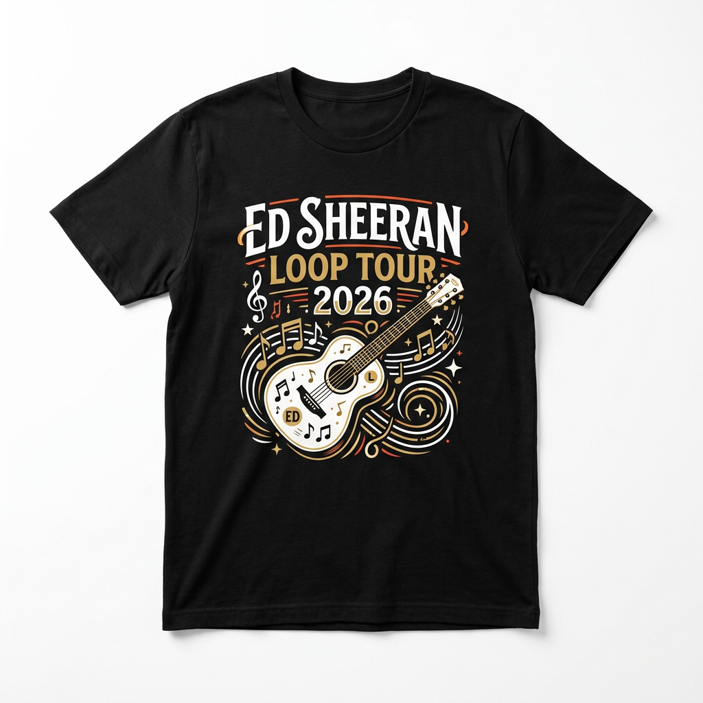 Ed Sheeran Loop Tour 2026 Black T-Shirt