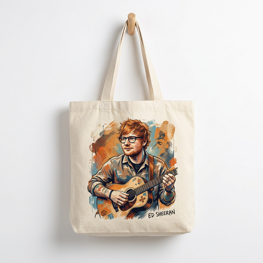 Ed Sheeran Artistic Portrait Canvas Tote Bag